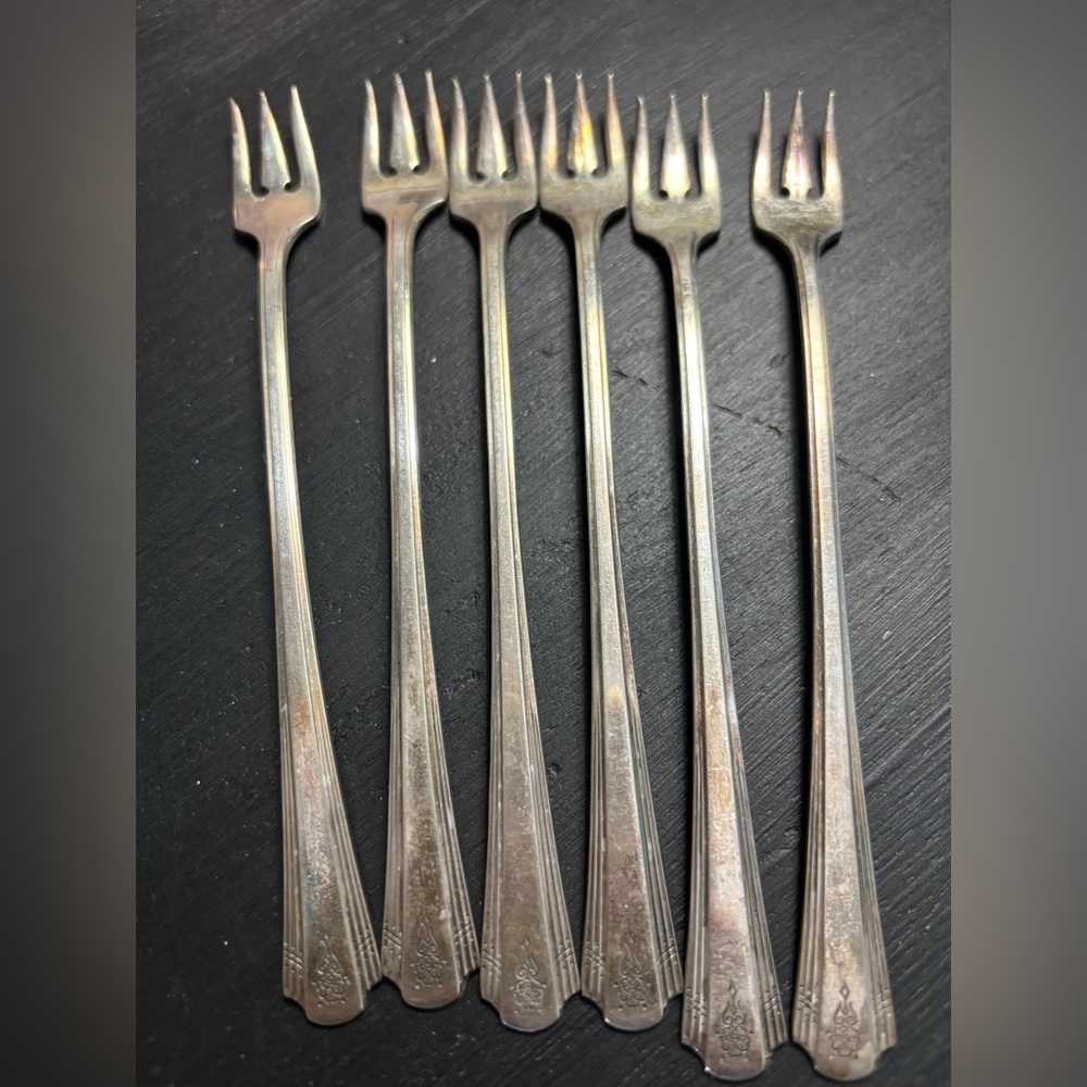 Camden 1929 Vintage Silver Cocktail Fork Set